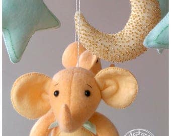 Elephant Baby Mobile with Baby Crib Mobile Holder and Muzic Box