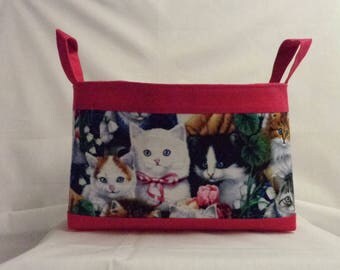 stuffed kittens in a basket