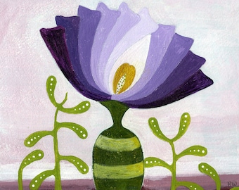 Striped Vase-Original Acrylic Painting by Roberta Warshaw