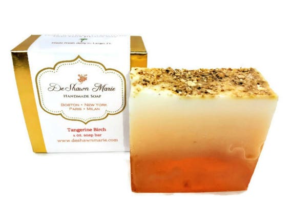 SALE SOAP- Tangerine Birch Soap - Vegan Soap - Soap Favors - Soap Gift - Christmas Gift - Vegan Gifts - Father's Day Gift - Soap for Men -