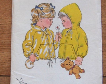 vintage kwik sew sewing pattern 956 girls boys toddlers lined windbreaker jacket uncut sz T1-T2-T3-T4