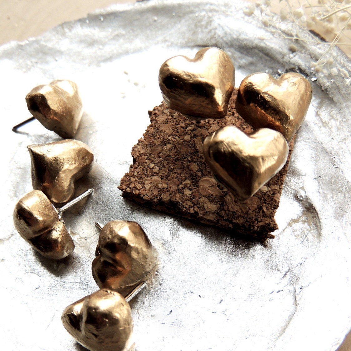 PUSH PINS Thumbtacks Map Pushpin Decorative Thumb Tack Gold