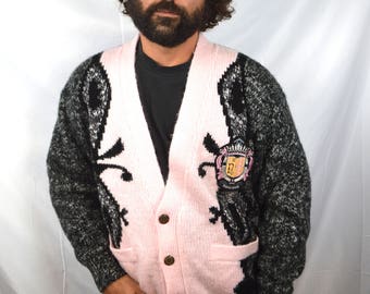 Vintage 1980s Saved By The Bell Cardigan Sweater - NOVO