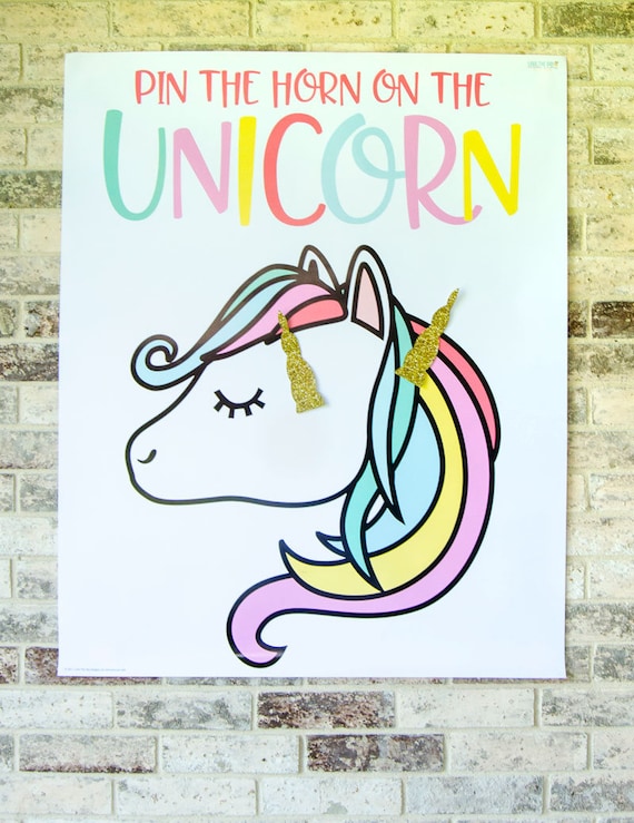 Pin The Horn On The Unicorn Game PRINTABLE by Lindi Haws of