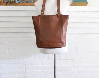 Vintage Coach Bag // Tote Shopper British Tan // XL Coach Bucket Purse 9090