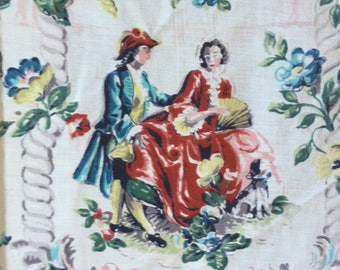Vintage Chintz 1940's 50's Fabric Novelty Print