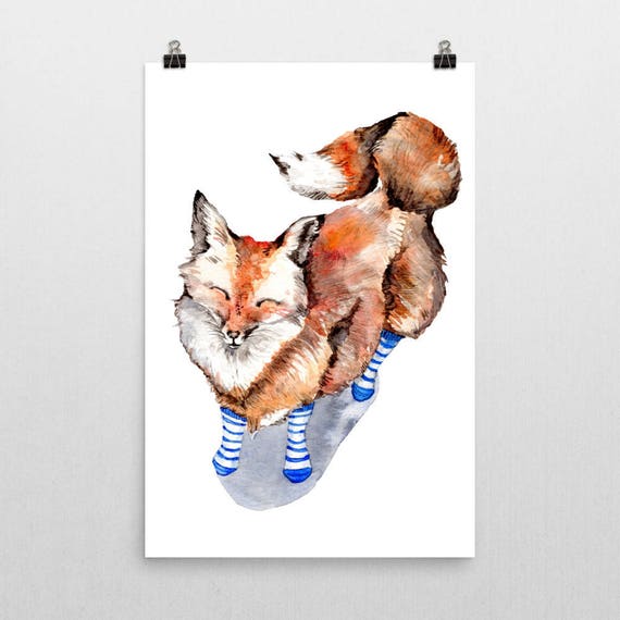 fox wearing socks