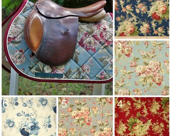Custom Saddle Pad Cabbage Rose - Chintz // Floral // Spring - Made to Order