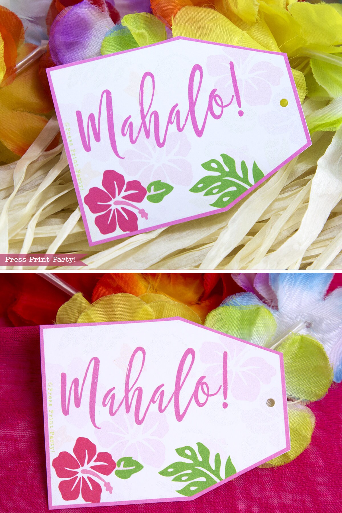 Luau Favor Tags Hawaiian Favor Tags Luau Party Supplies
