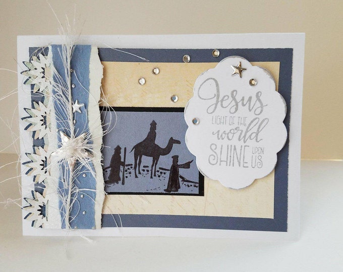 Jesus Light of the World Christmas Card Set 3 Magi Star Blues and Creams Contemporary Yet Classic CollegeDreaminKid Luke 2 10 God's Love