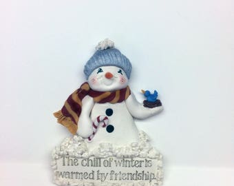 On Sale Snowman Ornament Handmade Polymer Clay