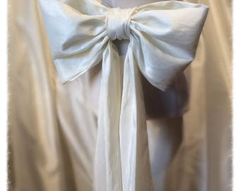 Big Bow Headband in Ivory Taffeta Wedding Hair Headpiece