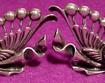Sterling Silver Turquoise Earrings 1930s