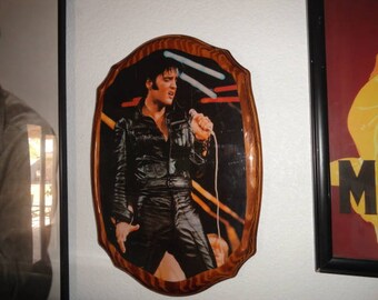 Vintage Elvis presley wood wall hanging picture very unique