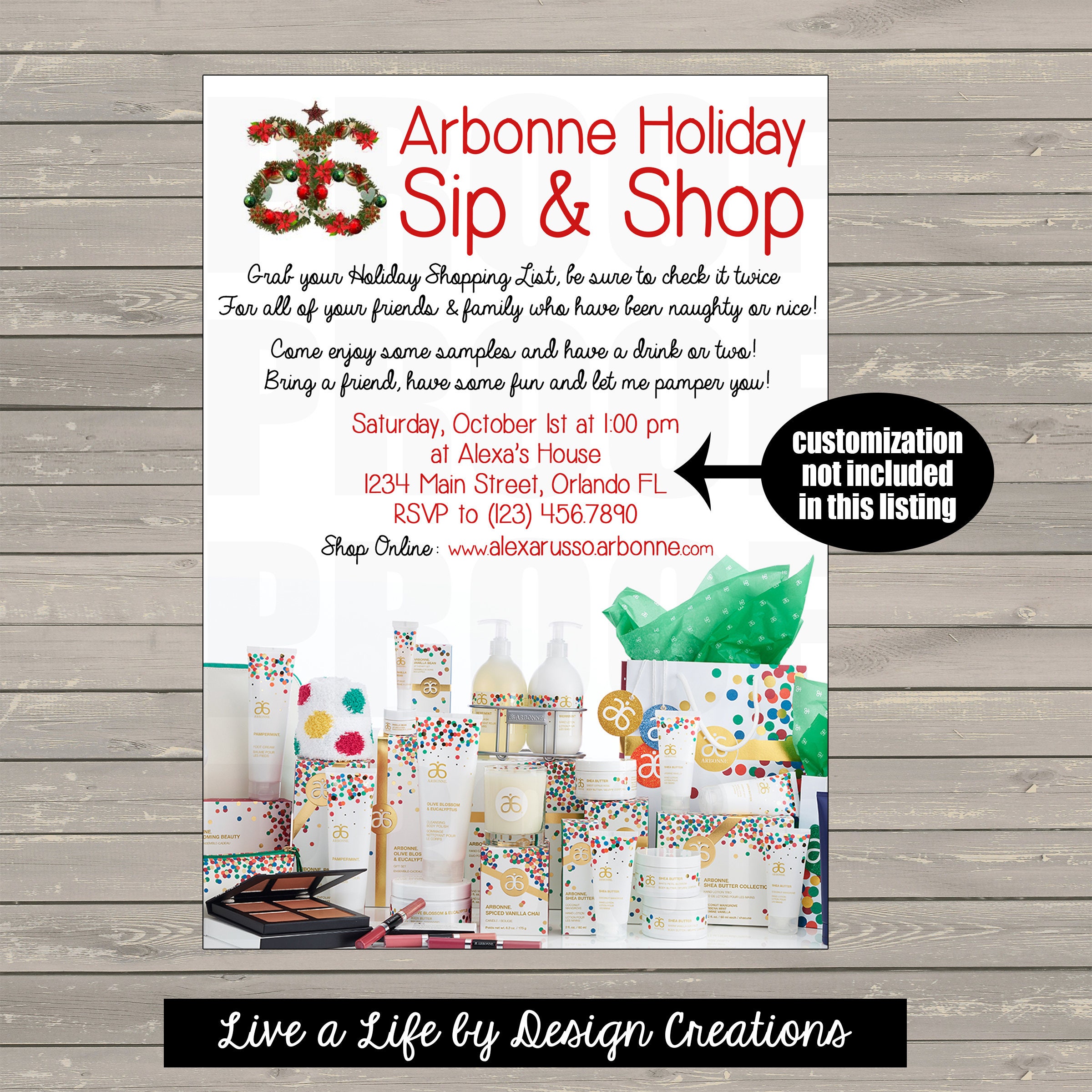 Arbonne Invitation Wording 4