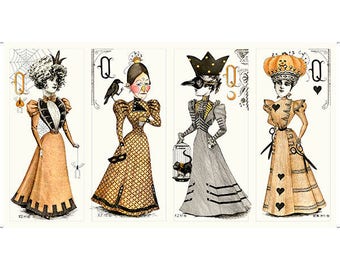 Queen of We'en, Halloween Queen, Queen Doll Panel Fabric - Janet Wecker Frisch for Quilting Treasures 25964 X - Priced by the Panel