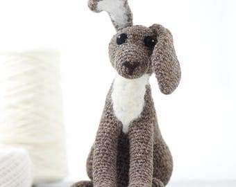 Brown Hare Crochet Kit - Amigurumi Crochet Hare Kit - craft kit gift - crochet hare project - hare craft kit for adults - crochet pattern
