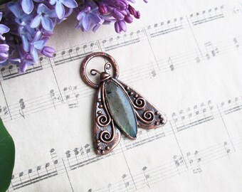 Butterfly necklace, moth pendant, fantasy necklace, moth totem, bohemian jewelry, insect necklace, occult necklace, crystal moth, witchcraft