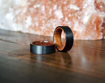 Wood Ring, Black Tungsten Carbide Ring, Mens Wood Ring, wooden ring, Wood, wooden rings, wedding band, Wood rings for men, Wood Inlay ring