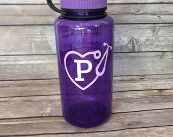 Nurses Monogrammed Water Bottle, Nurses 34oz Water Bottle, Nurses Wide Mouth Bottle, Nurses Water Intake Bottle, Water Level Bottle
