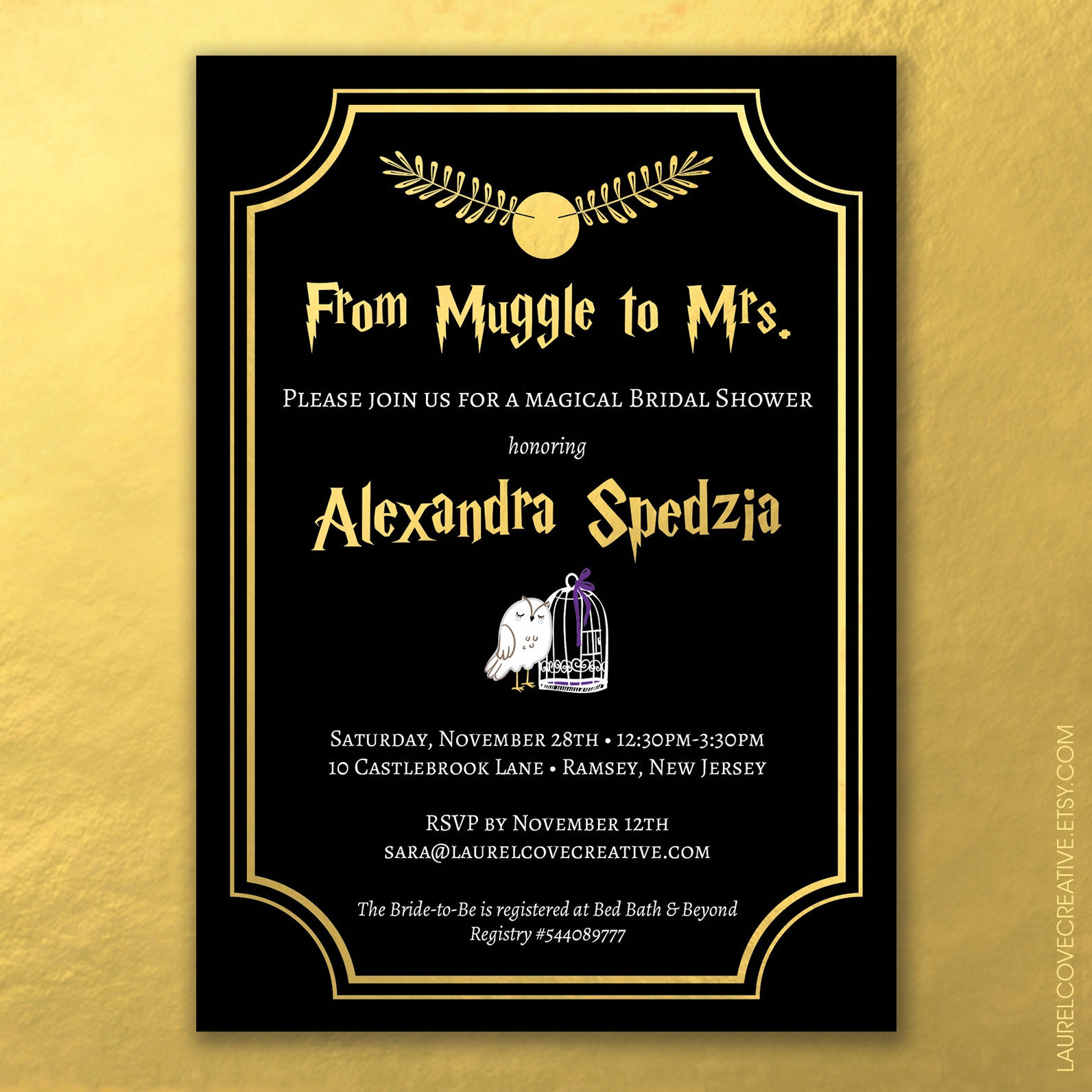 Printable From Muggle to Mrs. Harry Potter Bridal
