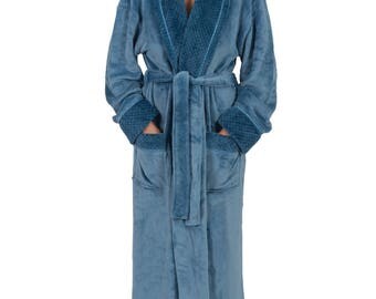 Women's 48" Spa Style Full Length Robe with Velvet Collar & Cuffs
