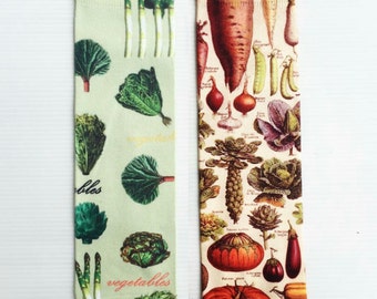 VEGGIEs & MUSHROOMs pattern printed socks - Hand painted design