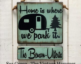 Camper sign, RV sign, wood sign sayings, customizable, camping sign, oudoor sign, custom name sign, weather sealed, vintage camper, camping