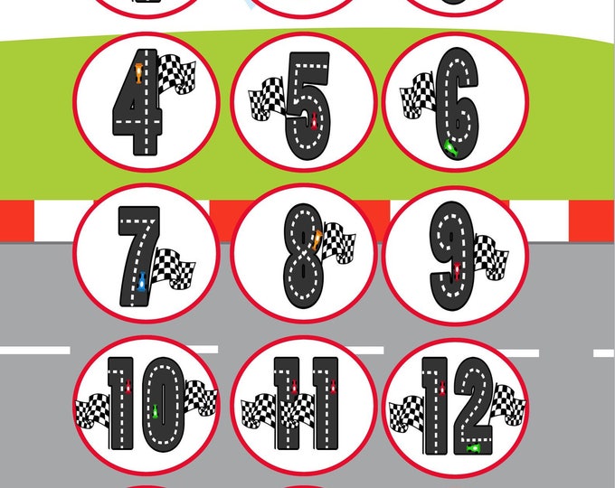 Racetrack Number Magnets Preschool - Number Magnets - Early Learning - Counting Magnets - Preschool Curriculum - Kindergarten