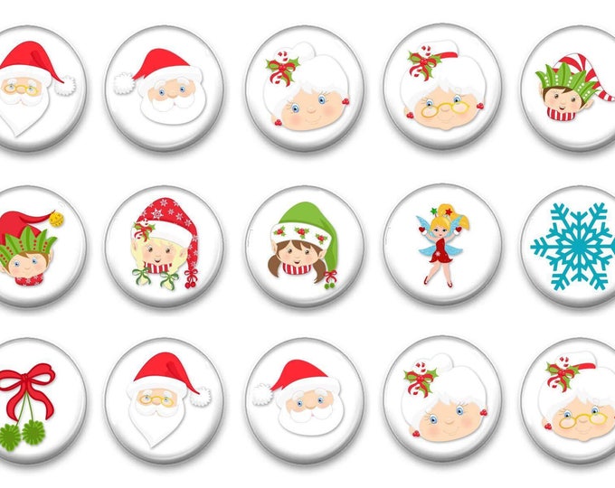 Christmas Magnets - Santa Magnets - Gift for Her - Refrigerator Magnets - Holiday Magnets - Magnetic Chalkboard - Unique Gift - Party Favors