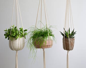 Macrame Plant Hanger / 40 Inch / 1/8 inch Braided Cotton Cord