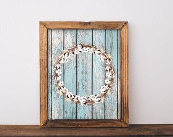 French Country, Printable, cotton wreath, home decor, wall art, wall decor, french farmhouse, french country decor wood wall art, printables