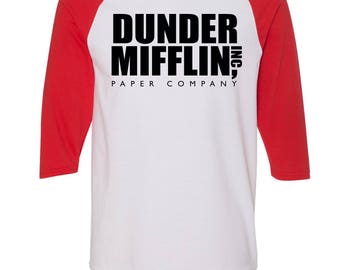 Dunder Mifflin Shirt. The Office Shirt. Baseball Shirt. Michael Scott Shirt. Paper Company Office Shirt. The Office Tv Show Shirt. S - 3XL.