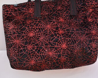 Red Spiderweb Sparkle Design - Shopping Bag