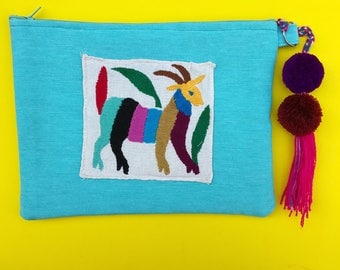 Otomi clutch, Otomi bag, Otomi embroidery, Mexican clutch, Mexican bag, Mexican hand bag, Mexican handmade bag, Embroidered bag