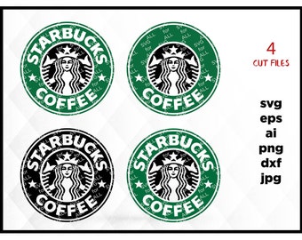 Starbucks SVG Files, Starbucks SVG Cut File, Starbucks SVG Monogram File for Cricut Die Cut Machine, Starbucks Svg Files Instant Download
