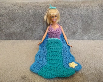Mermaid Blanket Crochet Pattern, 11.5 in Fashion Doll Blanket, Princess Dress Blanket Pattern, Doll Crochet Pattern, Crochet Doll 1/6 scale