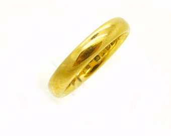 Antique Art Deco wedding band 22ct/22K gold ring English Birmingham 1936 3mm wide 4.6g Womens heirloom Anniversary stacking ring*FREE SHIP*