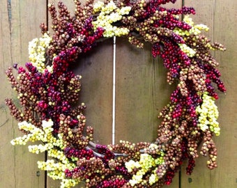 Fall Door Wreath, Wreath For Fall, Autumn Wreath, Front Door , Fall Wreath, Thanksgiving Wreath, Berry Wreath, Wreath, Door Wreath, Decor
