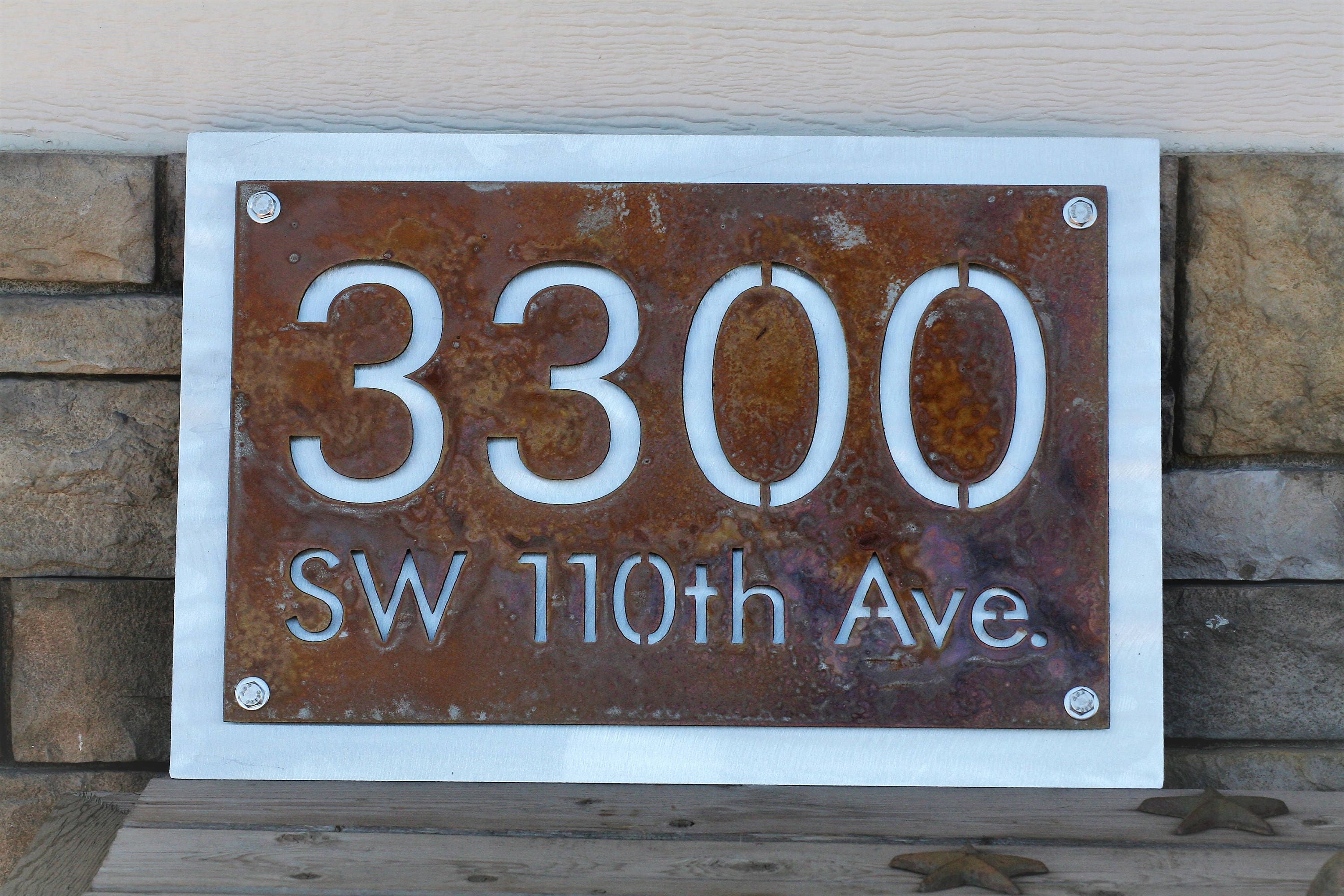 Personalized Address Number Street Name Sign House And Street Address 
