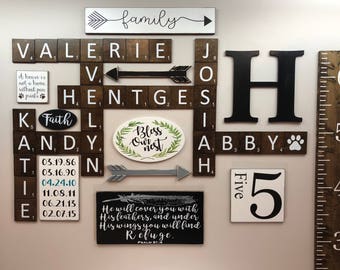 Large Scrabble Tiles / Big Scrabble Tiles / Scrabble Tile Wall Art / Jumbo Scrabble TIles / Wall Art / Scrabble tiles / Large Scrabble Tile