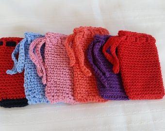cotton crochet pouch,draw string bag,versatile pouch,small drawstring bag,keepsake small pouch,crochet coin pouch,crochet purse,organize bag