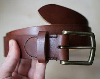 Leather Belt - Mens Leather Belt - Mens Belt - Leather Belt Men - Handmade Belt - Gift for Him - Oak Bark Leather Belt - Thick Leather Belt