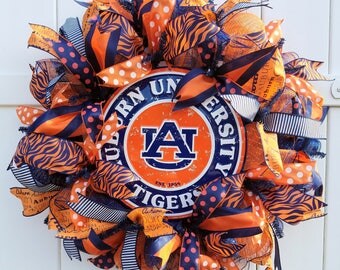 Auburn Wreath, Auburn Tigers Wreath, Auburn University Wreath, War Eagle Wreath, Auburn Tigers Deco Mesh Wreath, Auburn Mesh Wreath