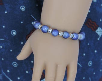 Blue and Silver Bracelet for American Girl Dolls and other 18 inch dolls