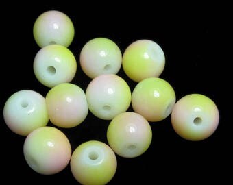 Pearl 8mm glass PASTEL three colors
