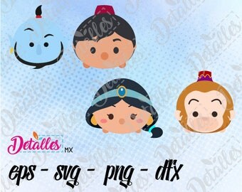 Disney tsum tsum Aladdin SVG Cutting Vector Eps High Quality design files ai eps for Cricut and Silhouette Cameo