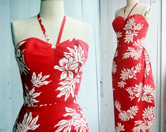 Sarong dress, Hawaiian dress, Pinup dress, Tiki dress, Rockabilly dress, Tiki Oasis dress, Wrap dress, Oceanfront dress, XS - XXL