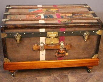 1920's Brown Moynat Steamer Trunk