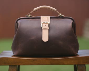 Leather doctor bag, Leather shoulder Bag